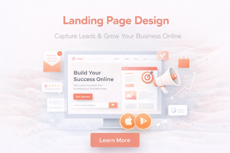 Landing Page Design, Custom HTML & CSS Development, Modern & Responsive
